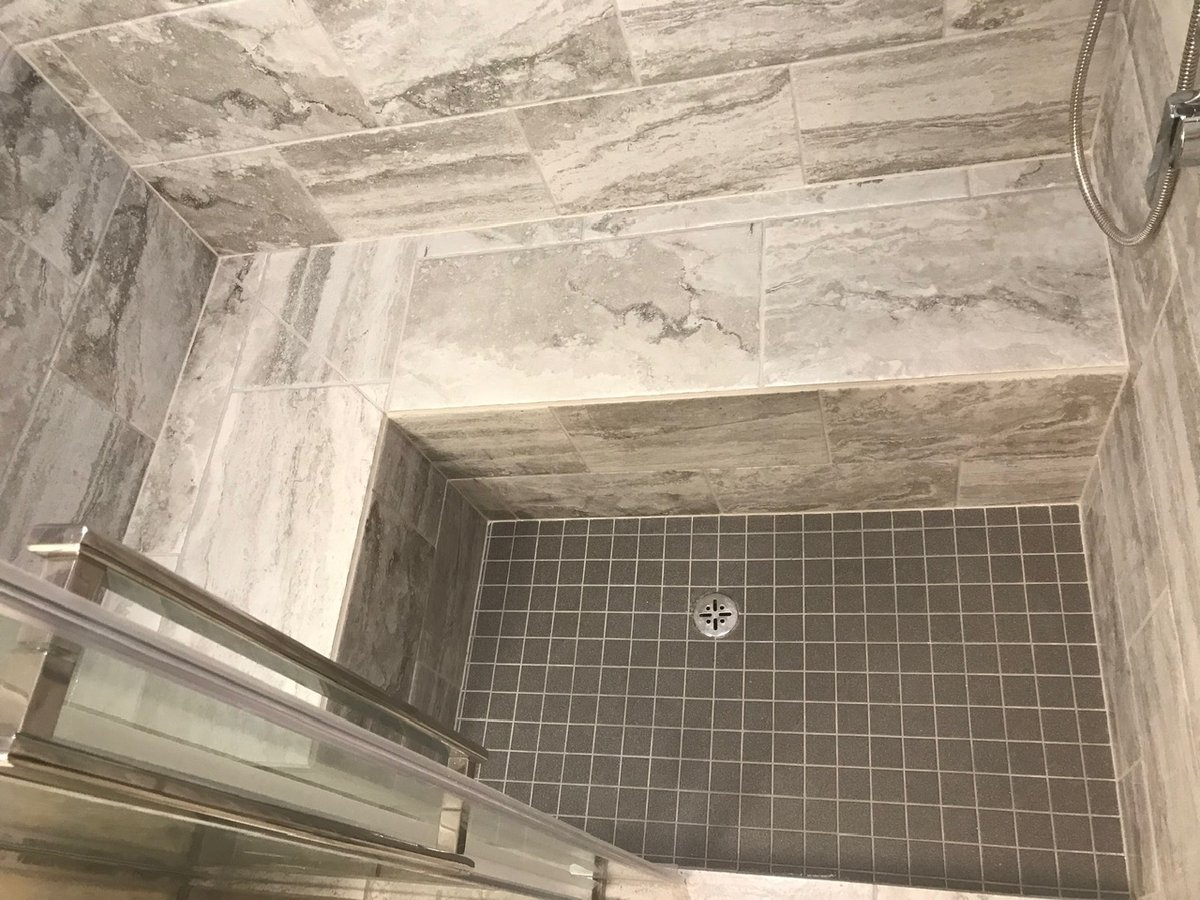 Tiled shower bench seat